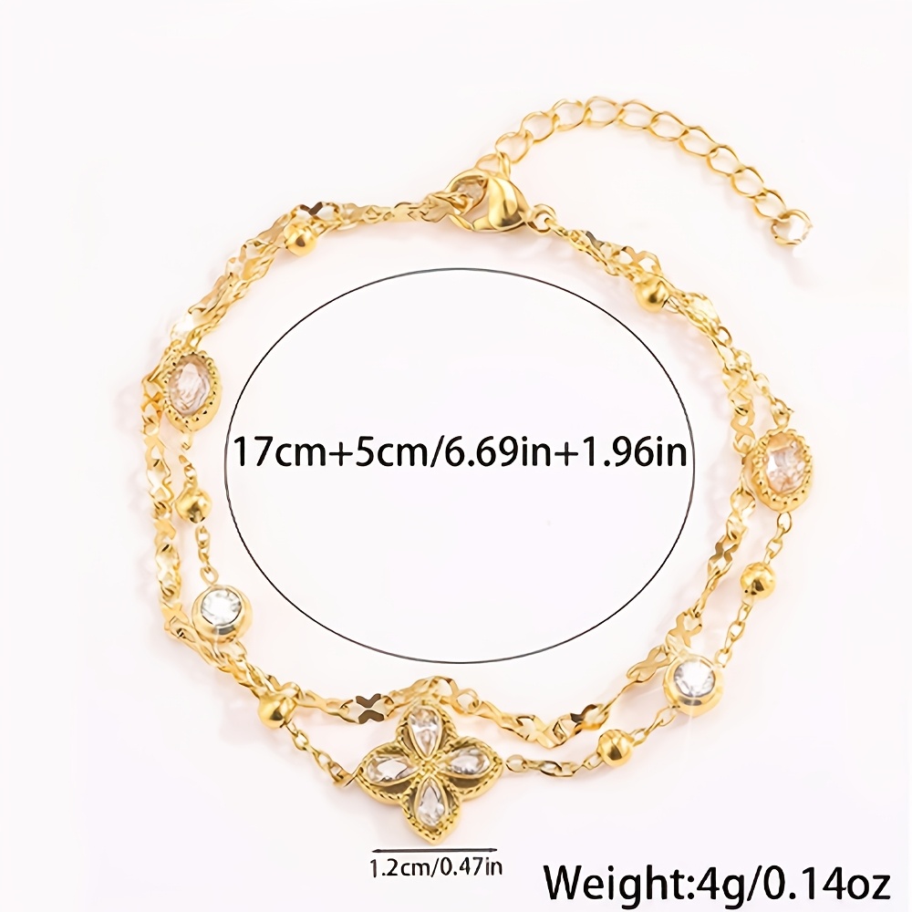 Women's Exquisite Flower Double-Layer Chain Bracelet, Elegant